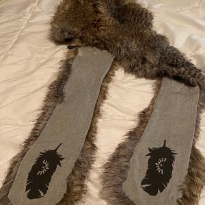 Authentic SpiritHoods faux fur hood in rare gray and brown tones